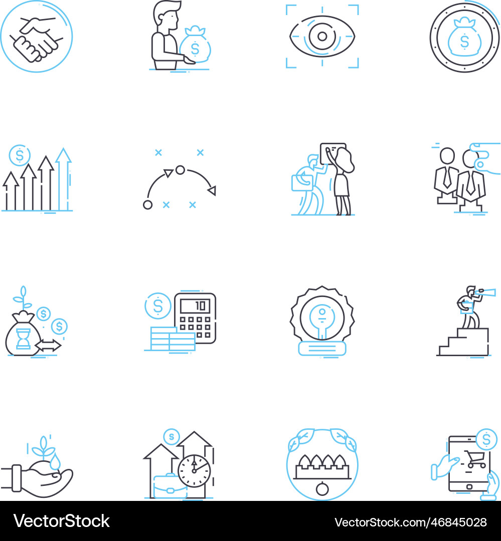 Internet banking linear icons set accessible Internet banking linear icons set accessible Vector Image
