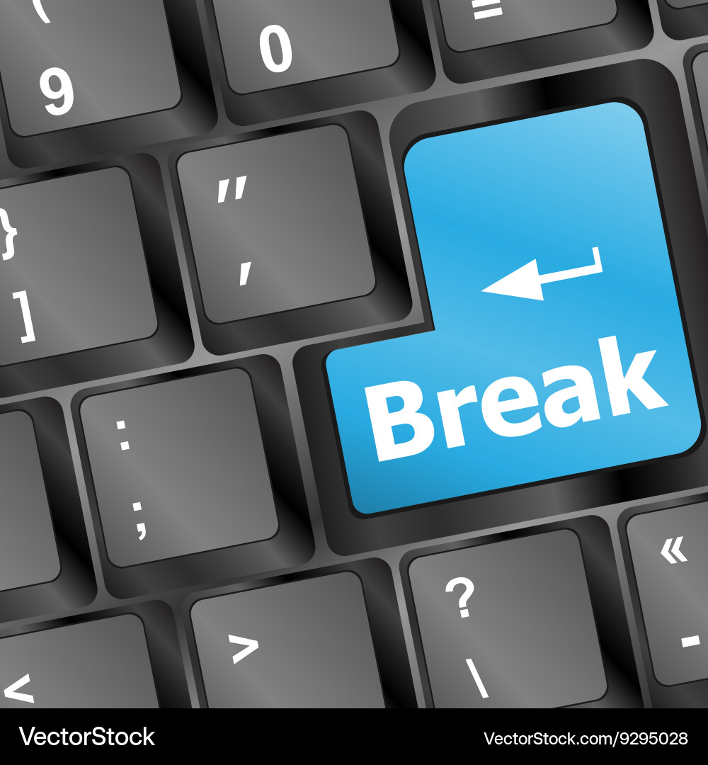 Keyboard with break button business concept vector image