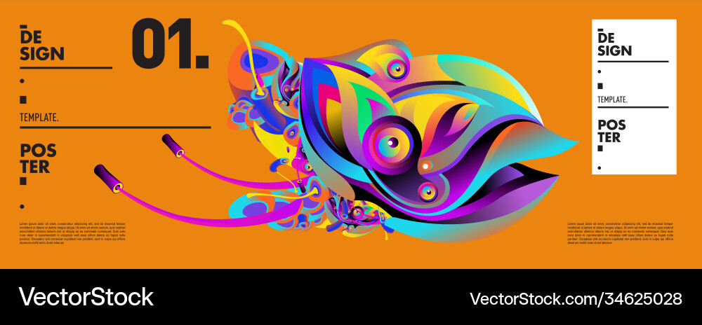 Landing page background template with colorful Vector Image