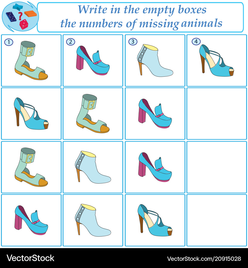 Logical taskfind what images are missing Logical taskfind what images are missing vector image