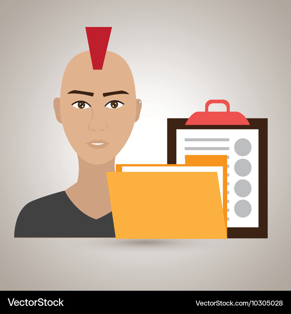 Man clipboard folder file Vector Image