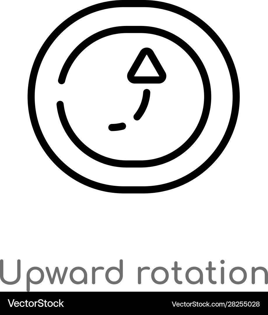 Outline upward rotation with broken line icon vector image