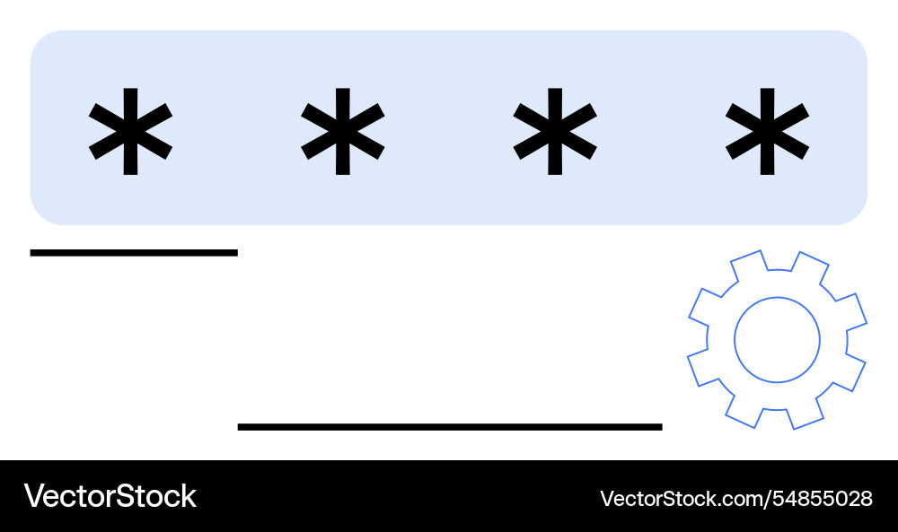 Password input field with settings gear icon Password input field with settings gear icon vector image