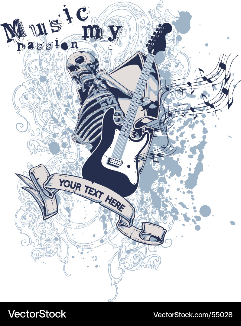 Rock Skeleton Music Vector Image