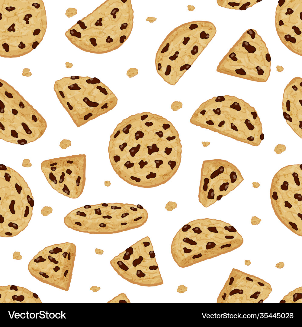 Seamless pattern from cookies with chocolate vector image