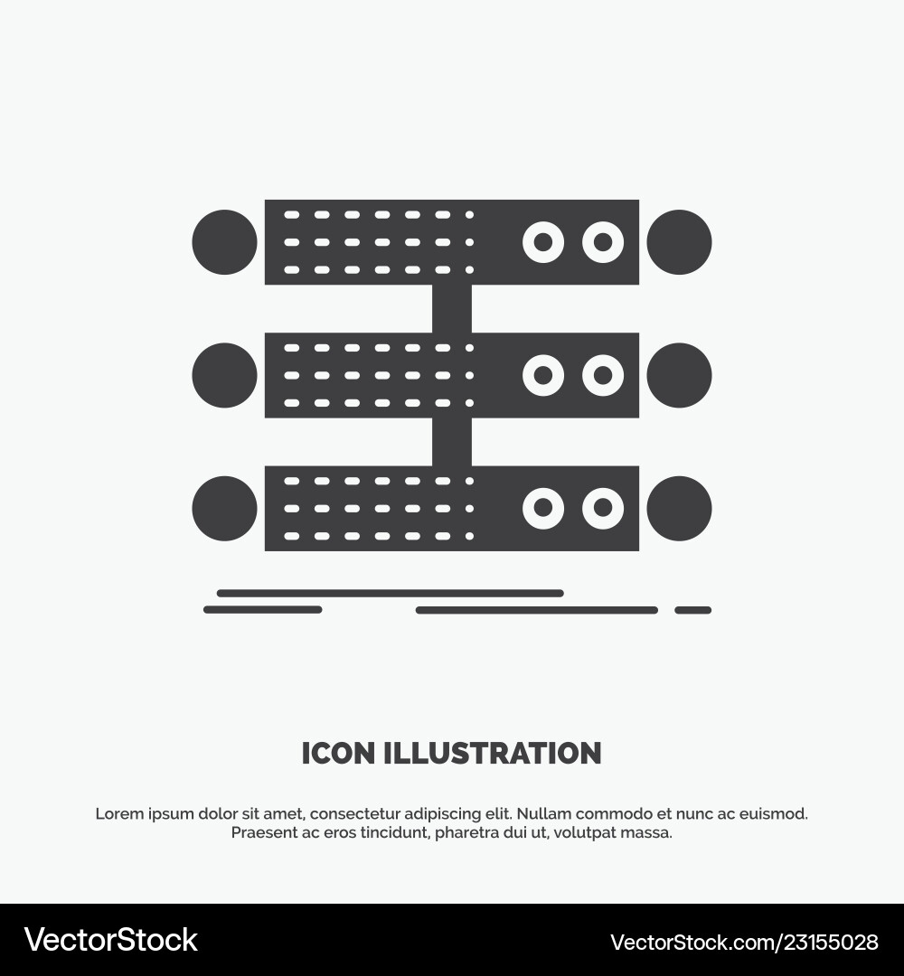 Server structure rack database data icon glyph Server structure rack database data icon glyph vector image