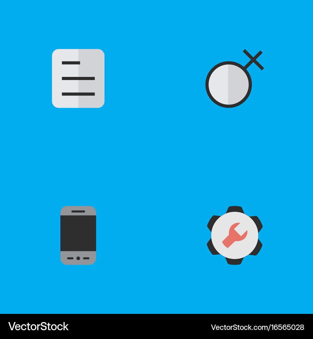 Set of simple ui icons vector image
