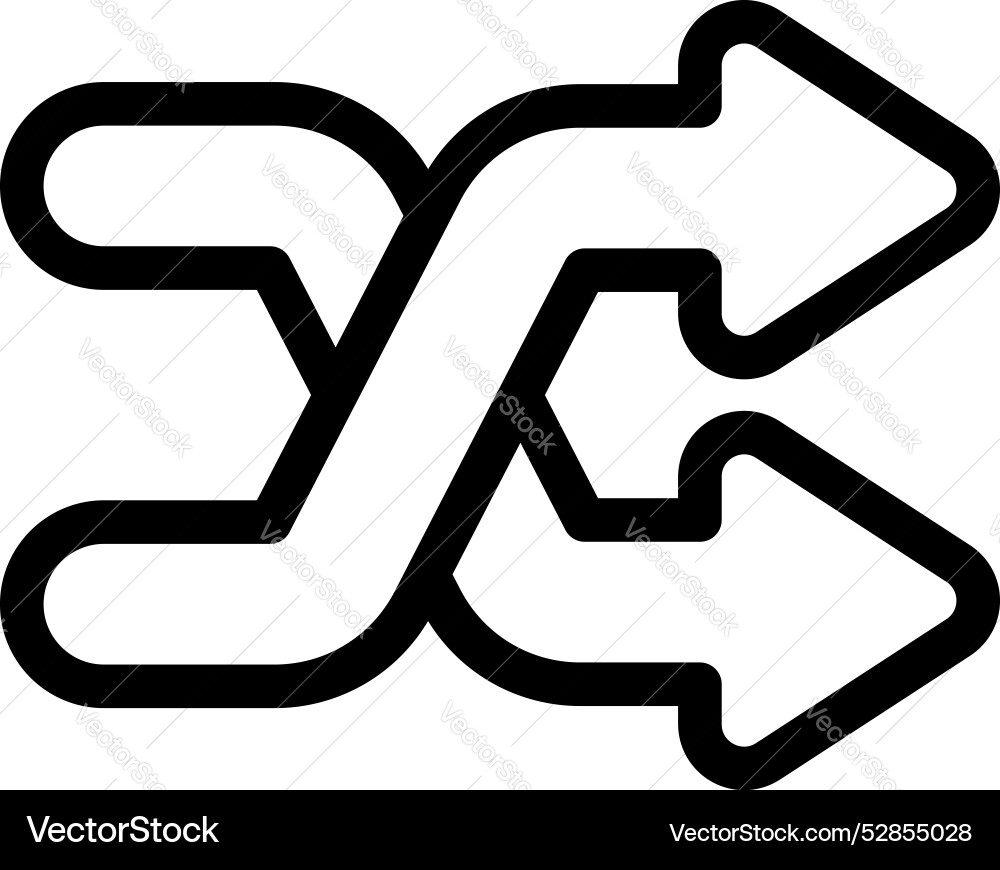 Two arrows crossing paths showing different Two arrows crossing paths showing different vector image