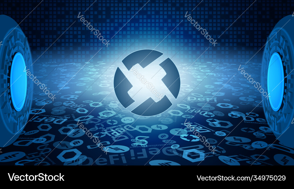 0x zrx token symbol defi system shining Vector Image