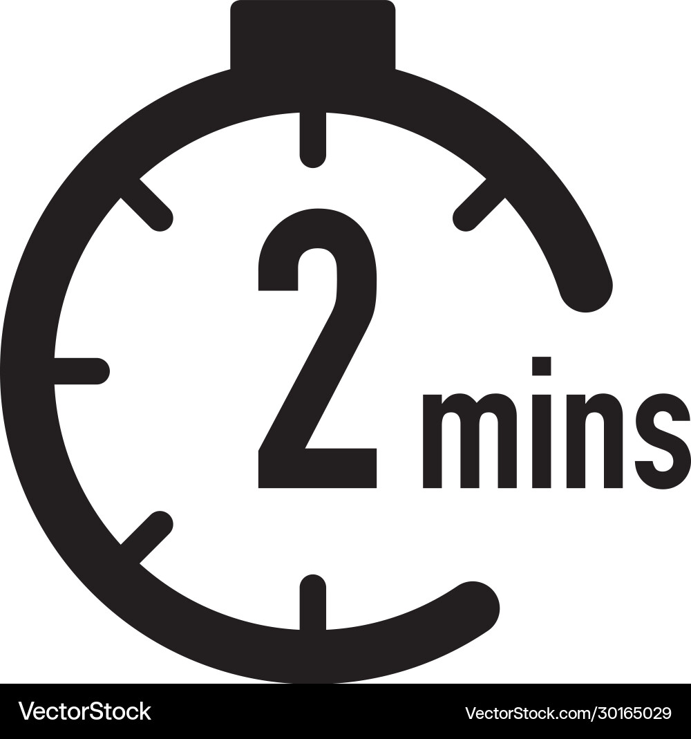 2 Minute Timer Icon - Stopwatch & Countdown vector image
