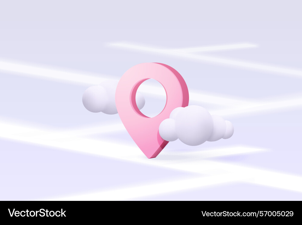 3d location point marker of map or navigation pin Vector Image
