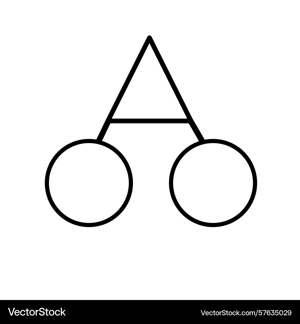 Abstract of two circles connected by a triangle Abstract of two circles connected by a triangle vector image
