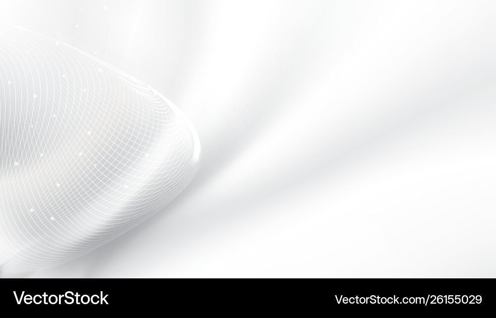 Abstract white curve mesh triangle shape vector image