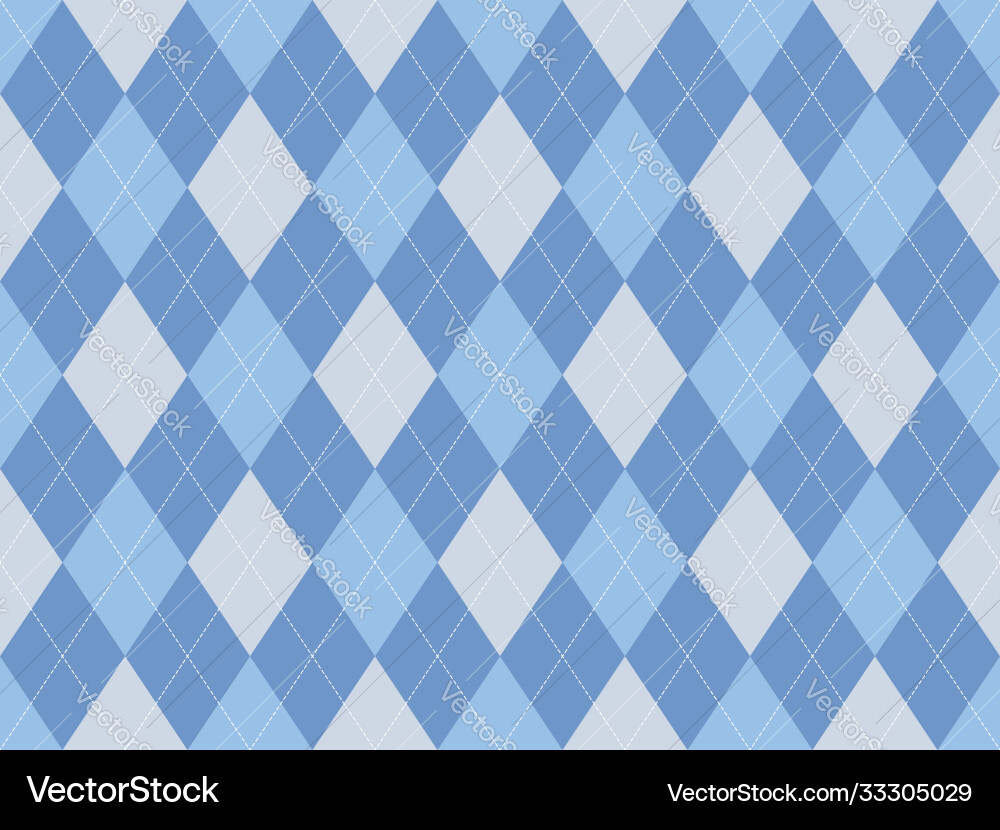 Argyle pattern seamless fabric texture background Vector Image