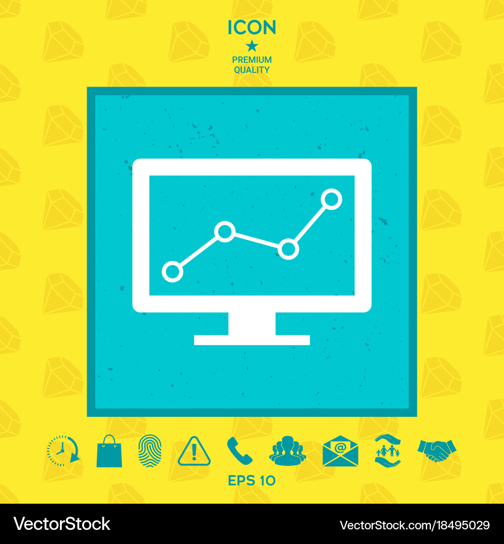 Computer monitors with graph Vector Image