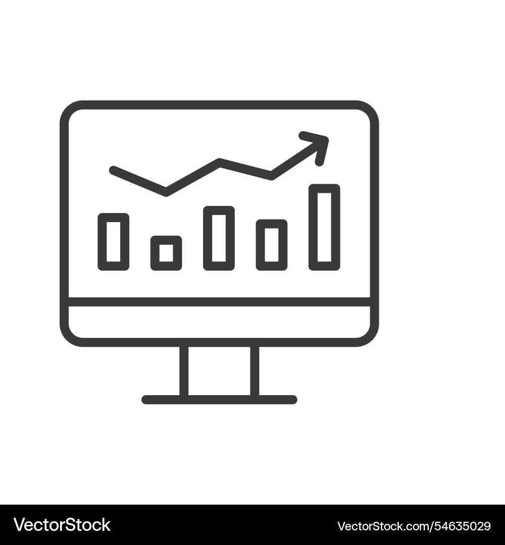 Data analysis icon in line design Vector Image