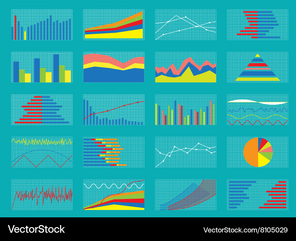 Data Charts and Graphs Set vector image