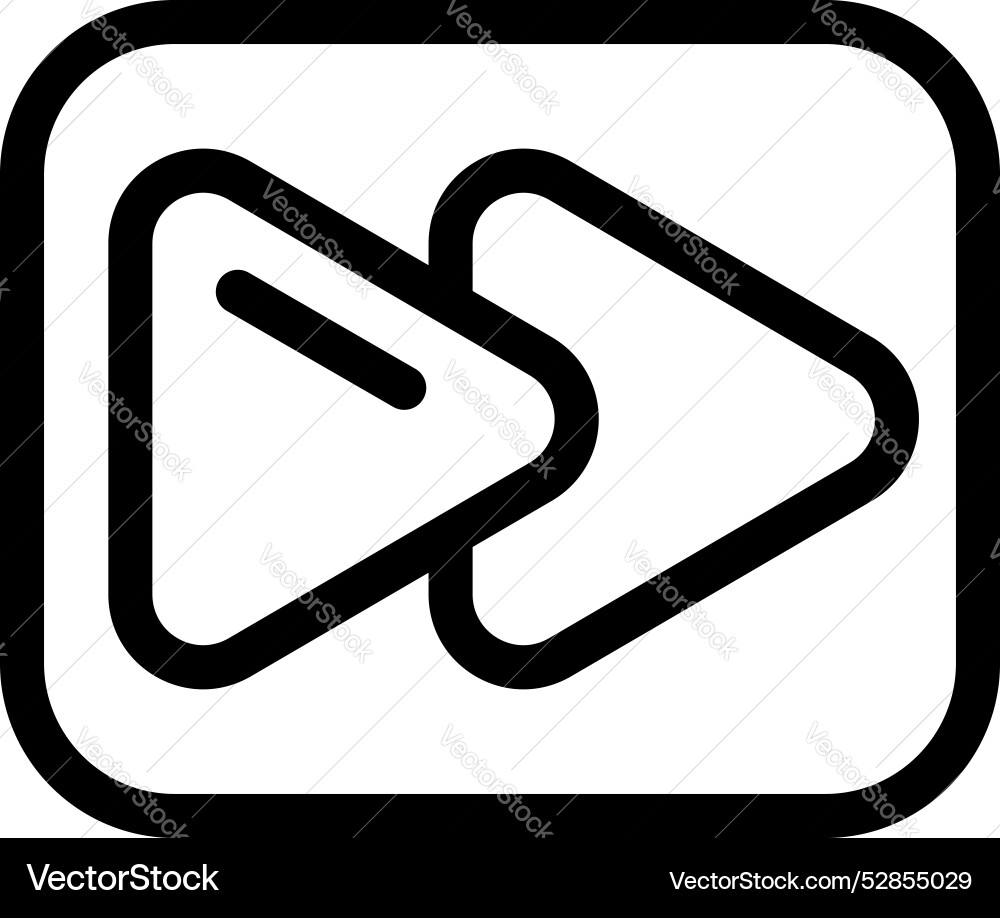 Double arrow icon showing fast forward function Vector Image