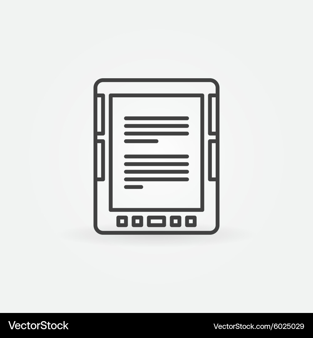 E-book reader linear icon Vector Image