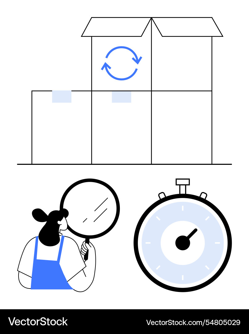 Efficient package delivery concept with analysis Vector Image