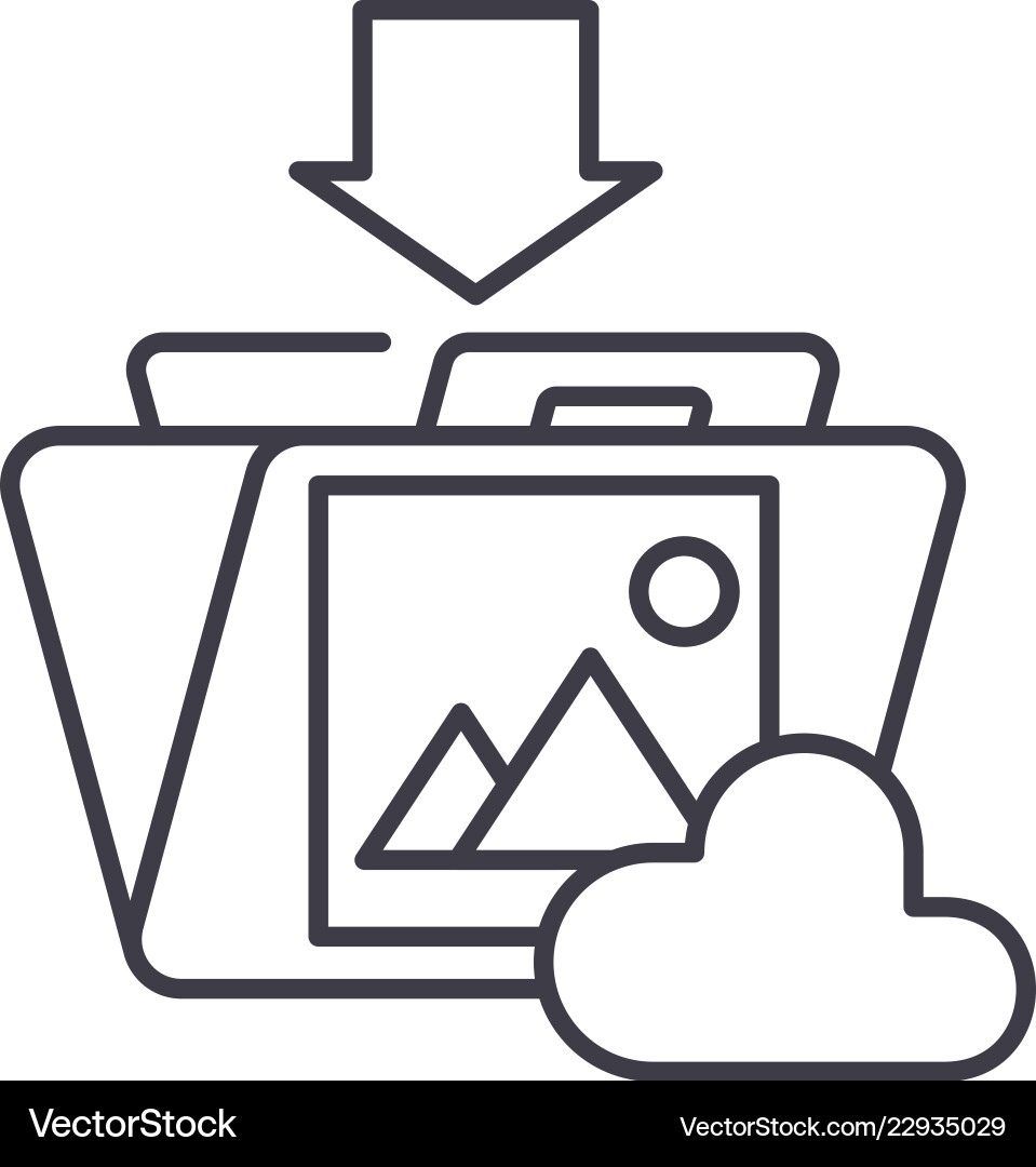 File upload line icon concept File upload line icon concept vector image