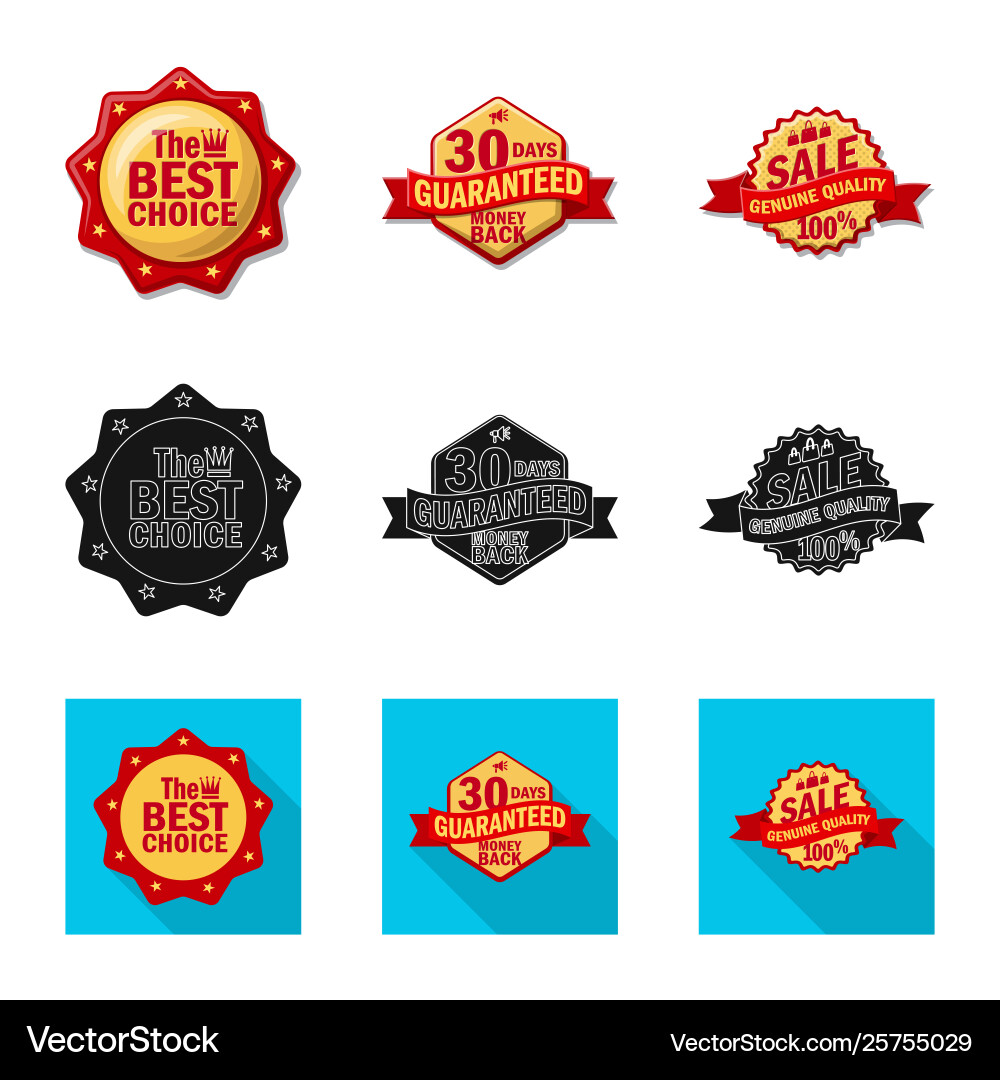 Isolated object emblem and badge logo set Vector Image