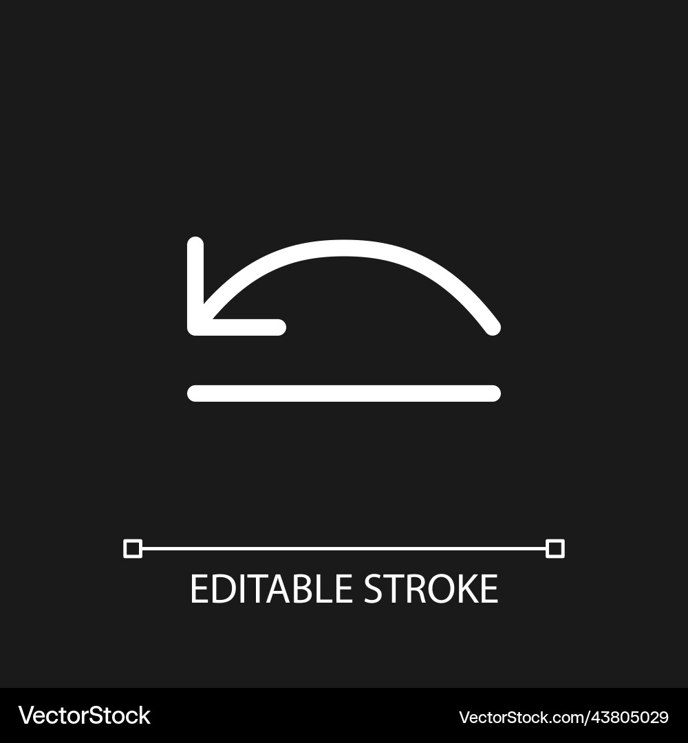 Move backward pixel perfect white linear ui icon Move backward pixel perfect white linear ui icon vector image