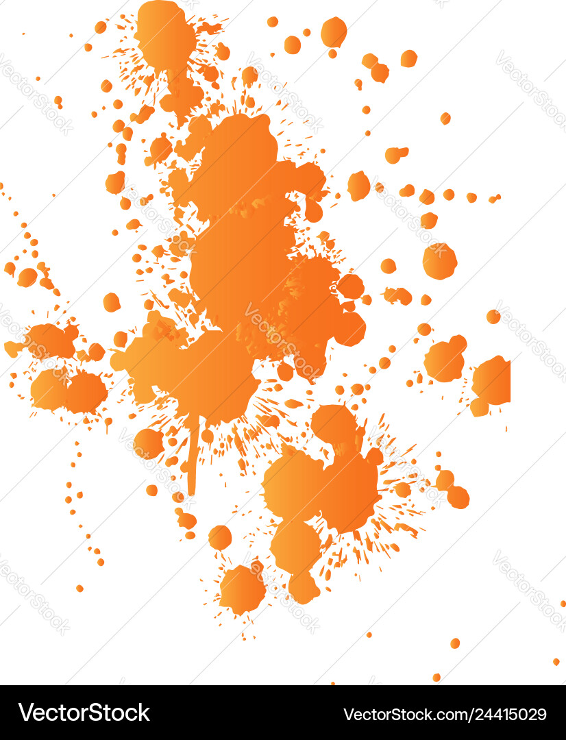 Print orange colour splatter background Vector Image
