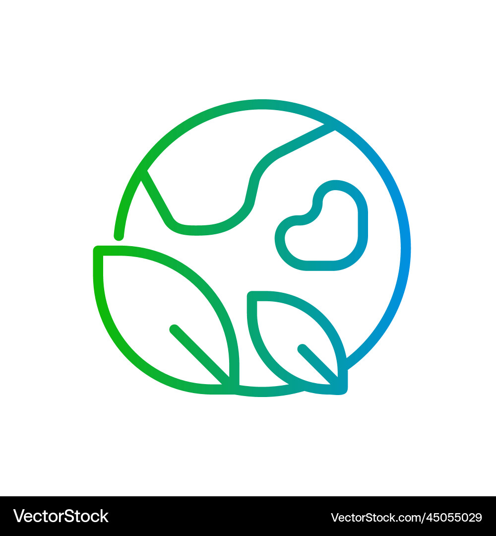 Saving planet pixel perfect gradient linear icon Vector Image