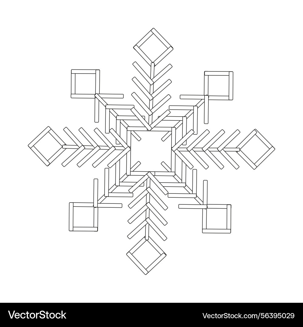 Snowflake geometric shape symmetrical element Snowflake geometric shape symmetrical element Vector Image