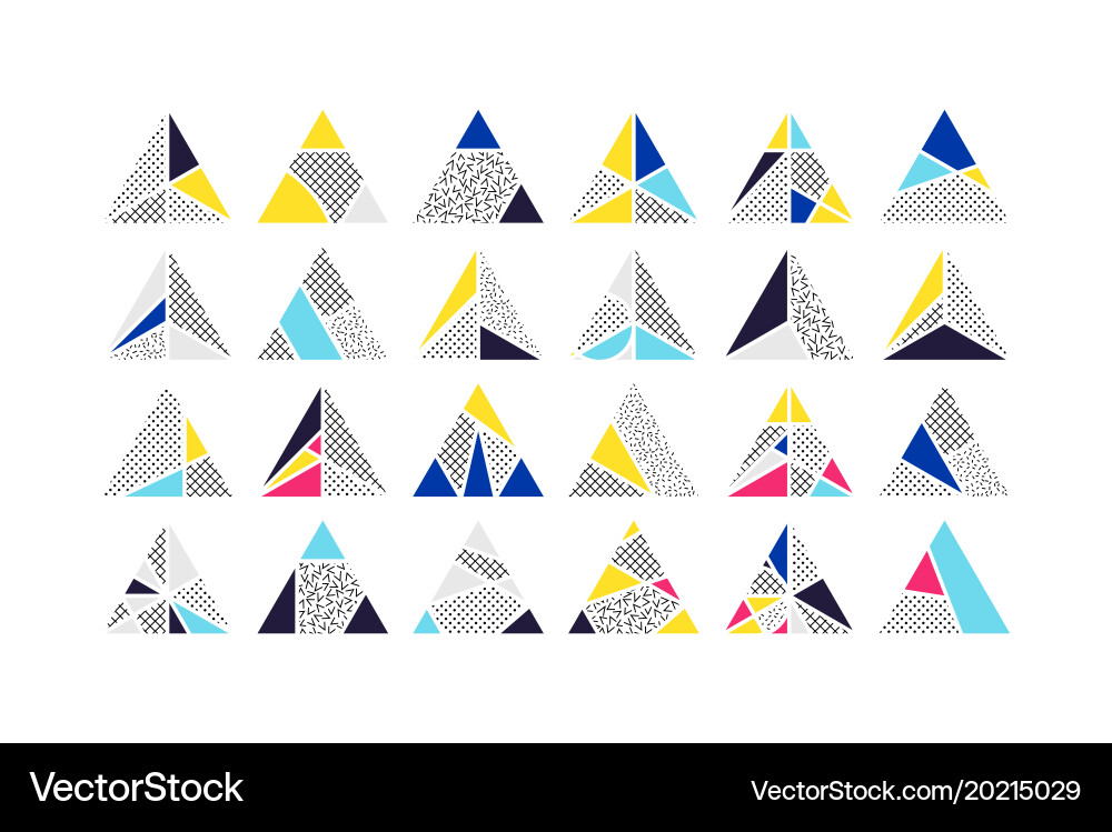 Triangle design elements set Vector Image