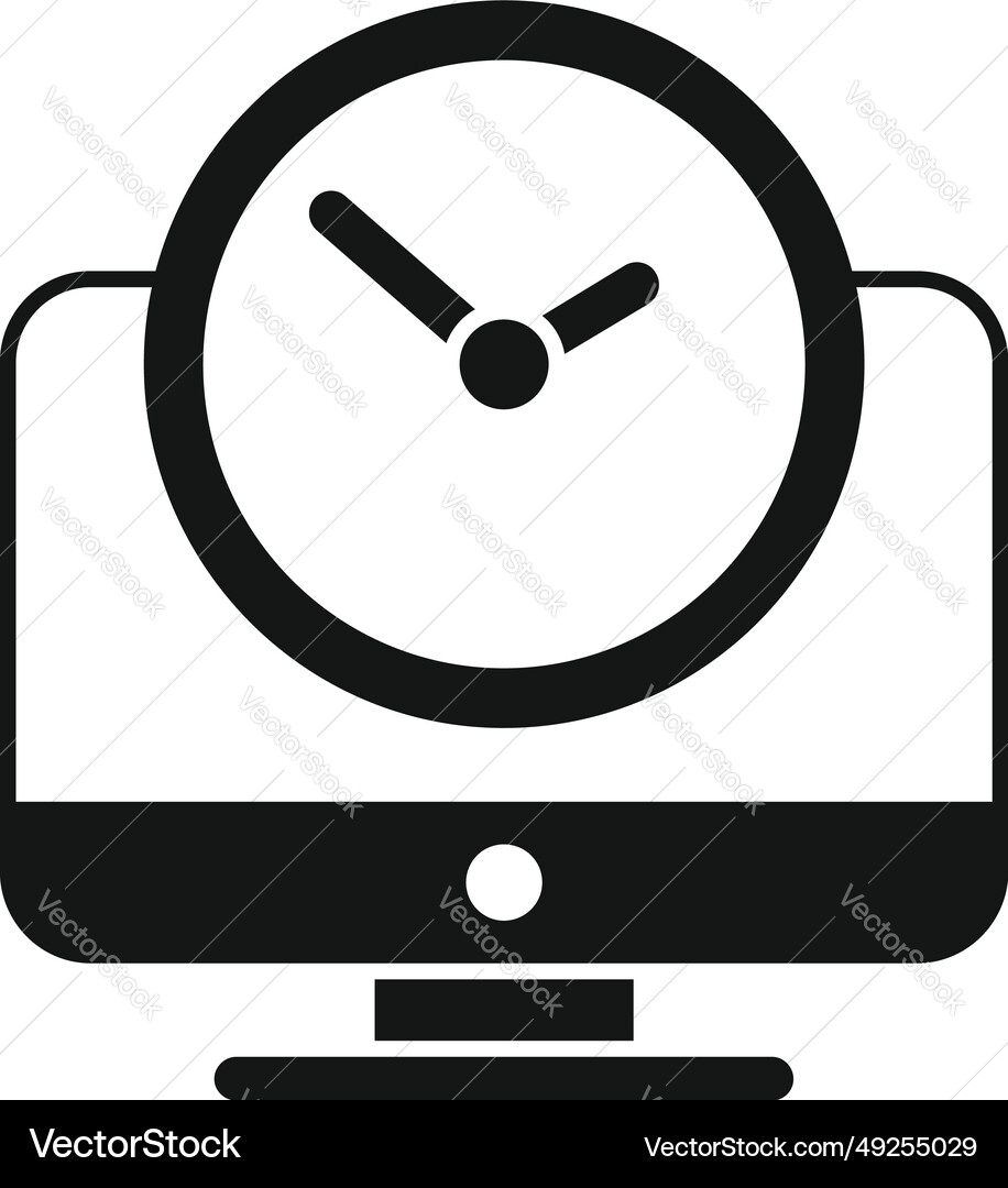 Work data time icon simple computer vector image