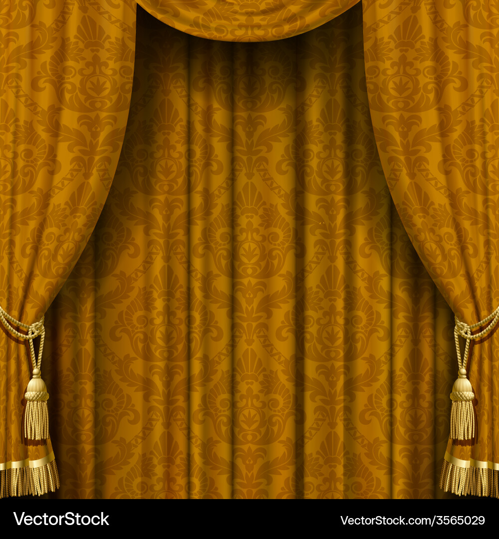 Yellow-brown curtain Royalty Free Vector Image