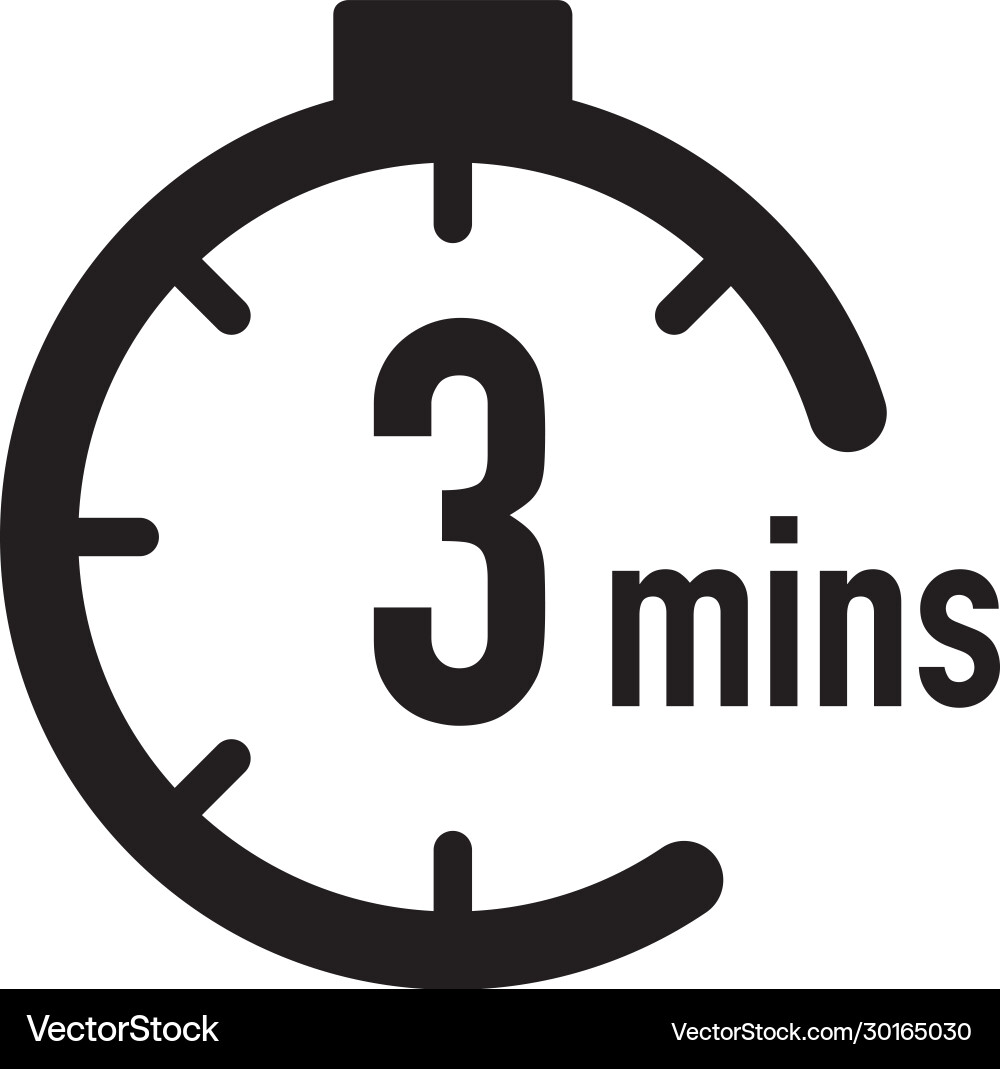 3 minutes timer stopwatch or countdown icon time 3 minutes timer stopwatch or countdown icon time vector image