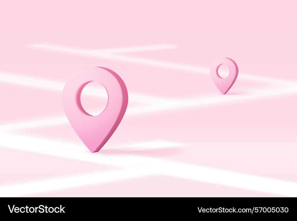 3d location point marker of map or navigation pin 3d location point marker of map or navigation pin vector image