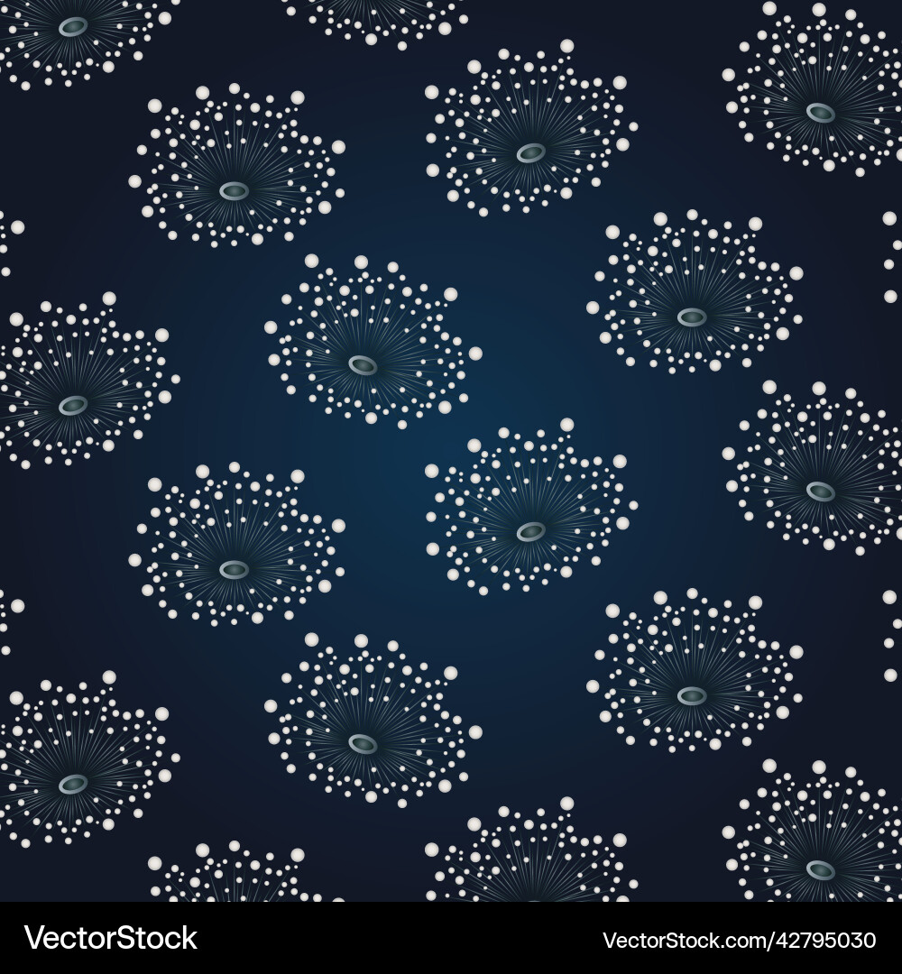 Abstract dandelions in a pattern Vector Image