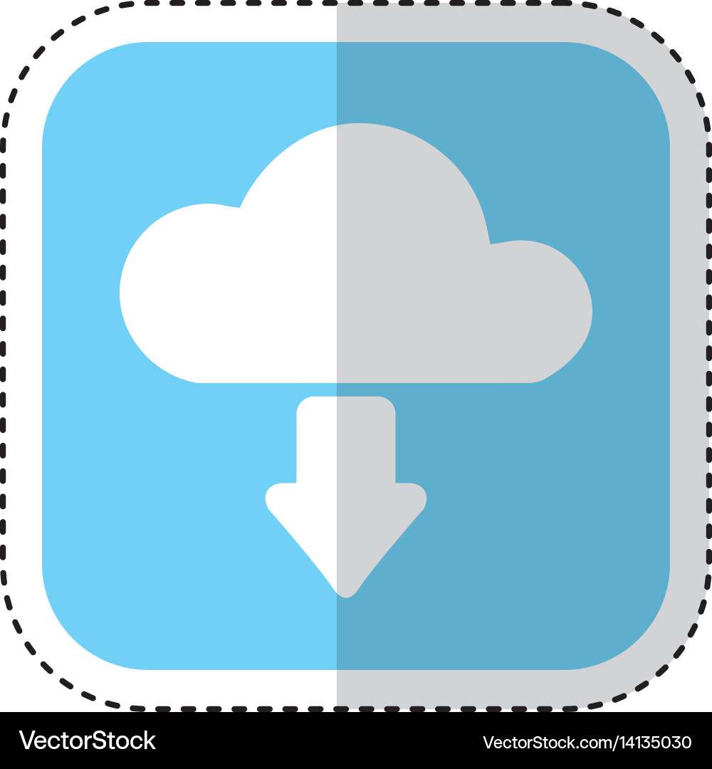 Cloud computing with arrow download isolated icon vector image