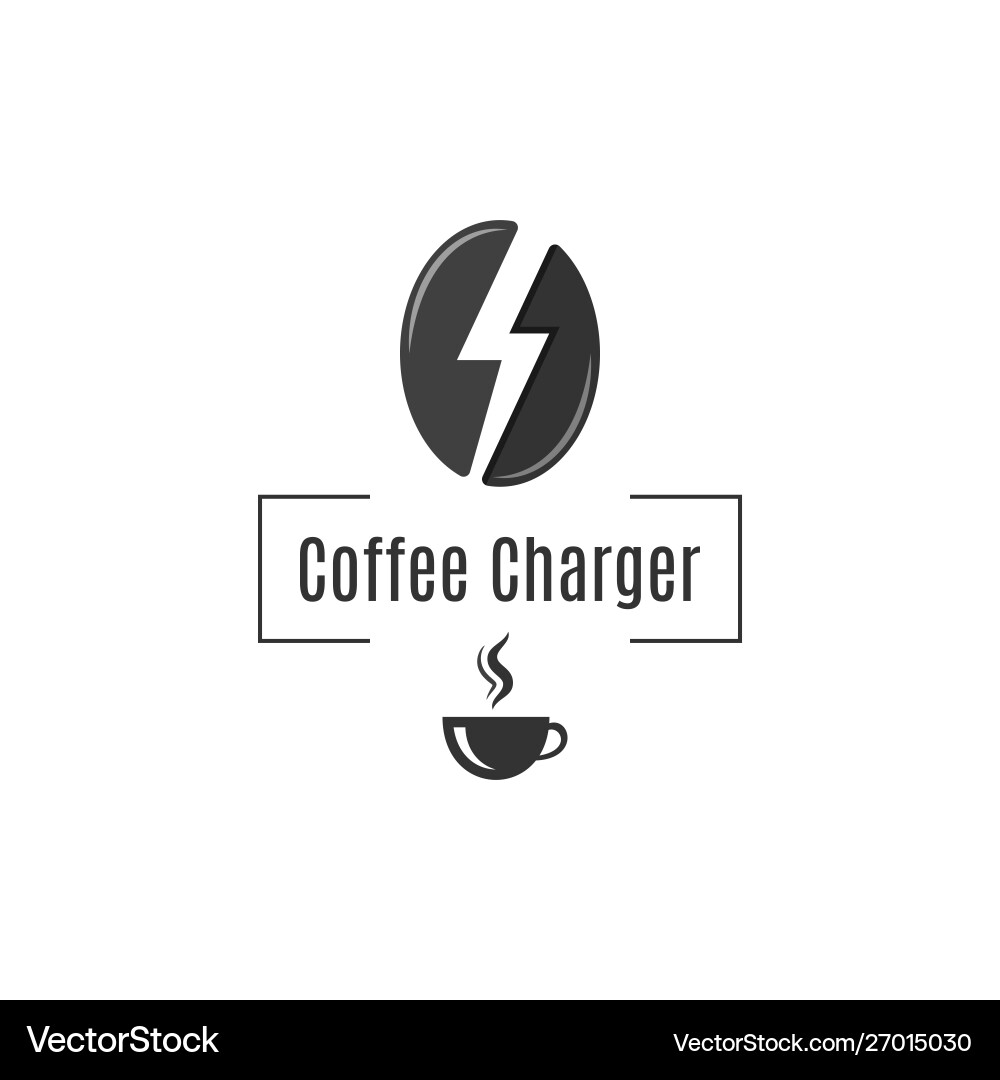 Coffee bean logo cup energy concept Vector Image