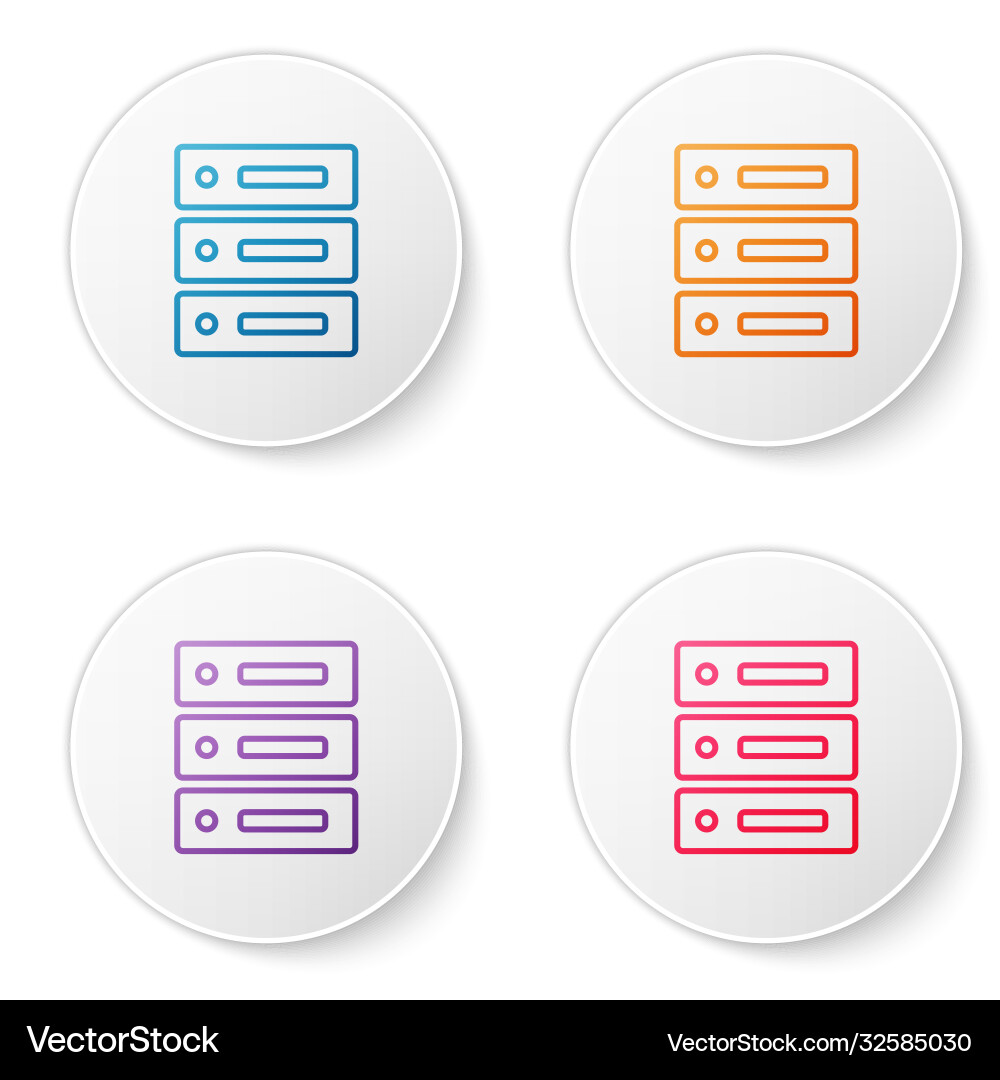 Color line server data web hosting icon isolated Vector Image