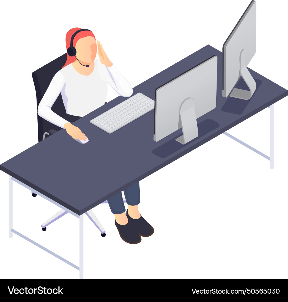 Customer service agent composition Royalty Free Vector Image