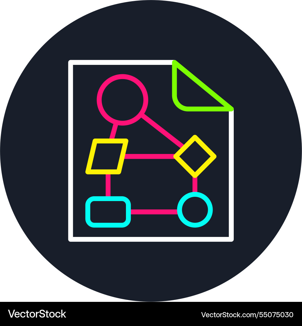 Data line multi color icon vector image