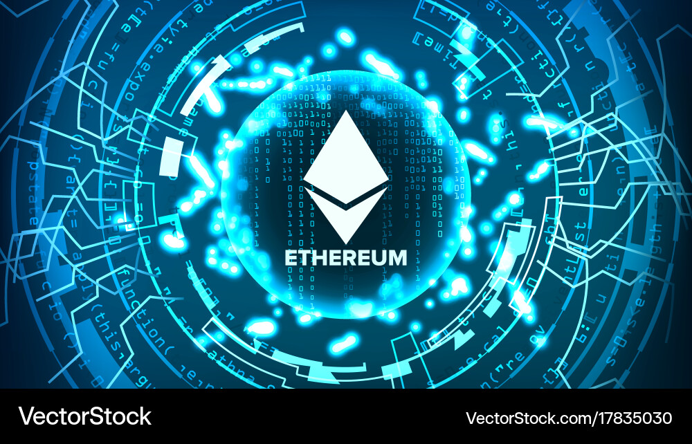 Ethereum Blockchain Technology Background vector image