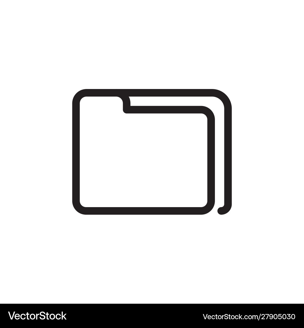 Flat line folder icon logo element design Vector Image