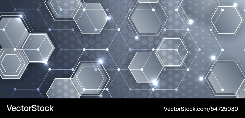 Geometric hexagon abstract science and technology Geometric hexagon abstract science and technology vector image