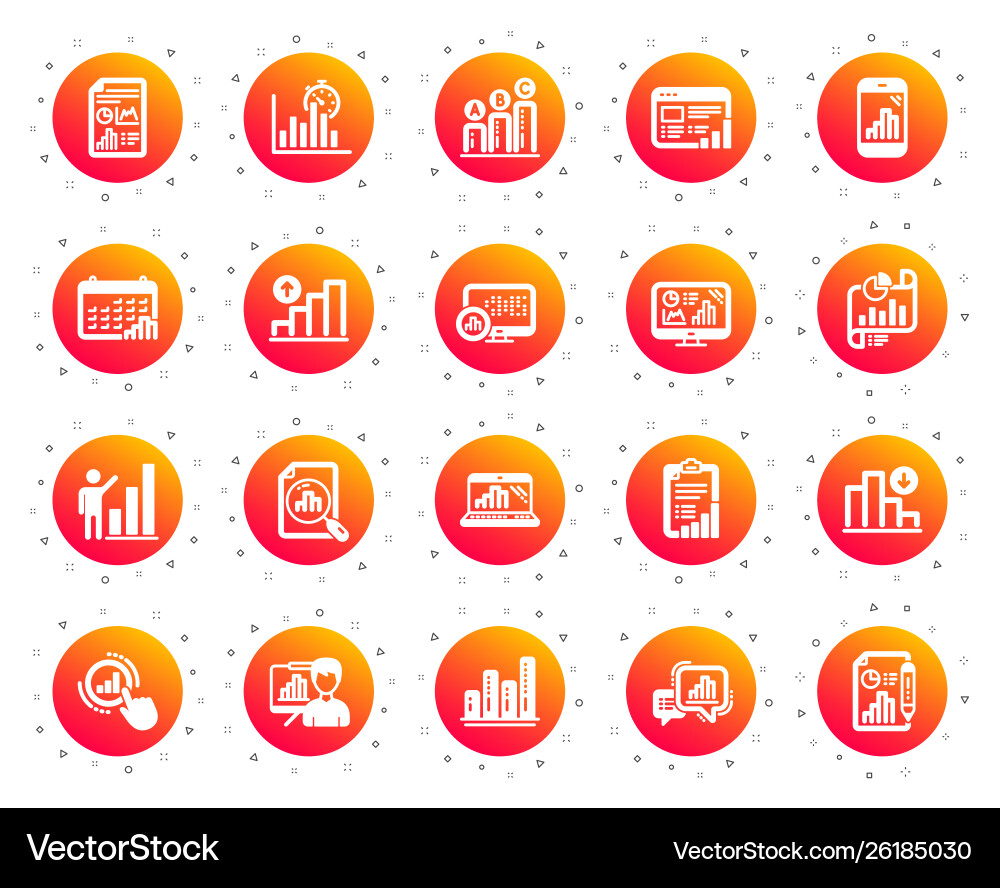Graph icons set chart presentation report Graph icons set chart presentation report Vector Image