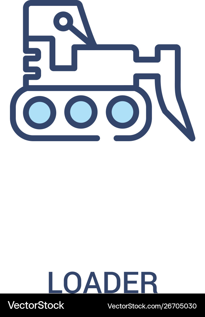 Loader concept 2 colored icon simple line element Loader concept 2 colored icon simple line element vector image