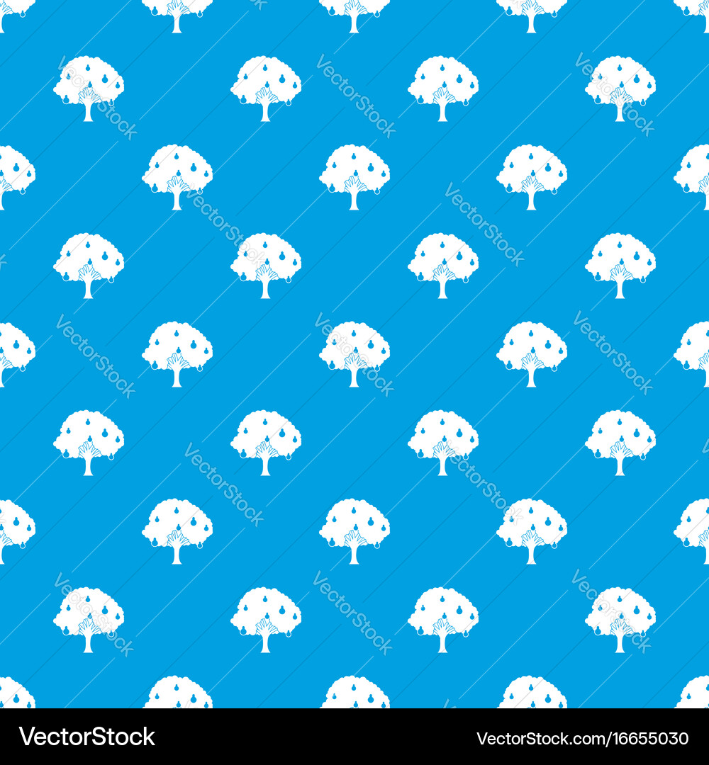 Pear tree with pears pattern seamless blue Vector Image