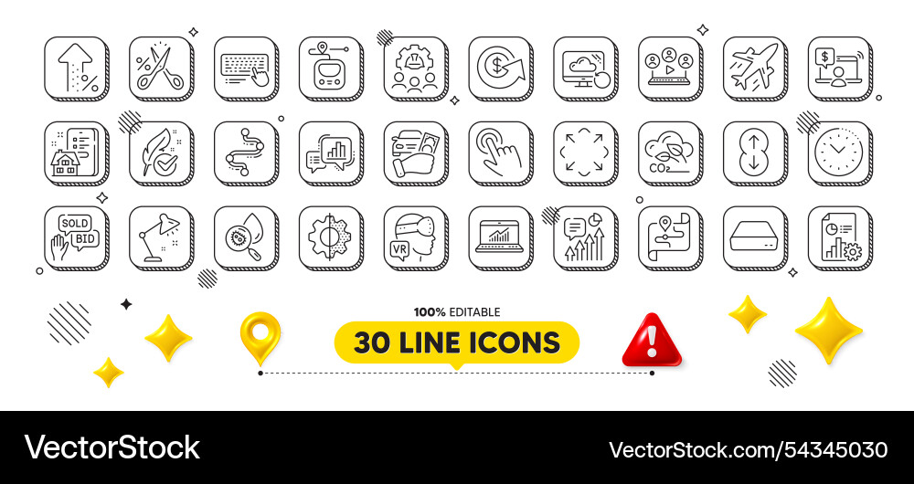 Scroll down cursor and augmented reality line Scroll down cursor and augmented reality line vector image