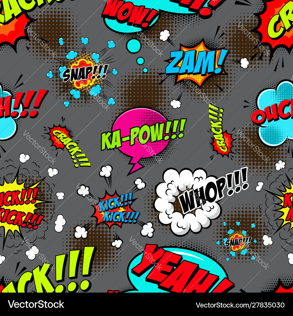 Seamless pattern with comic style speech clouds Seamless pattern with comic style speech clouds vector image