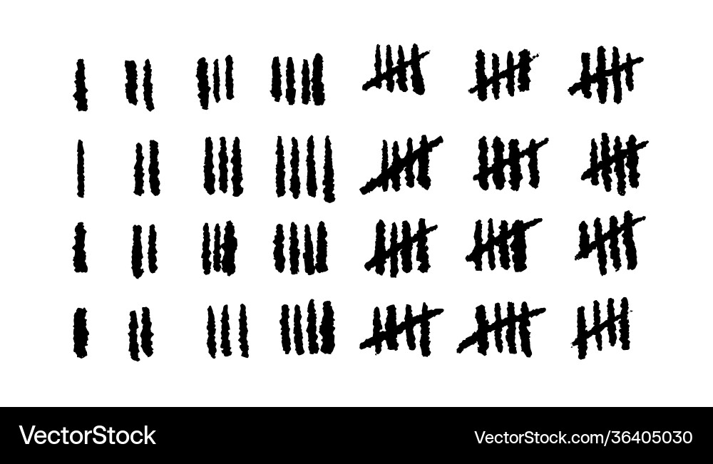 Tally marks prison days count slash symbols vector image